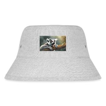 Cute animals chilling – ring-tailed lemur - Stanley/Stella Recycled Bucket Hat - heather grey - Front