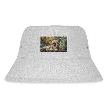 Niedliche Tiere chillen – Katze - Stanley/Stella recycelter Bucket Hat - Grau meliert - Vorne