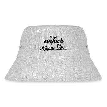 stopp einfach mal Klappe halten - Stanley/Stella recycelter Bucket Hat - Grau meliert - Vorne