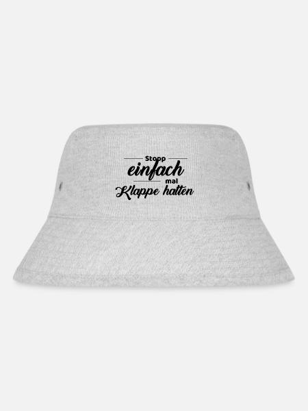 stopp einfach mal Klappe halten - Stanley/Stella recycelter Bucket Hat - Grau meliert