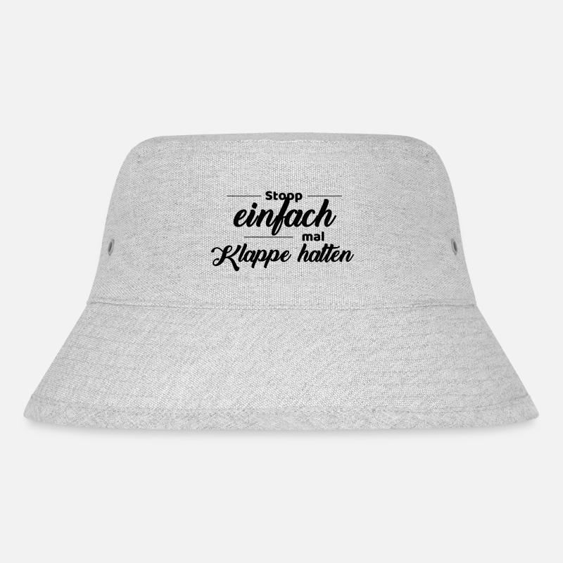 stopp einfach mal Klappe halten - Stanley/Stella recycelter Bucket Hat - Grau meliert
