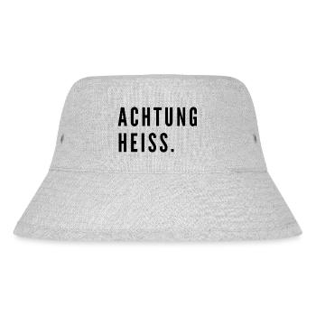 Achtung heiß - Stanley/Stella recycelter Bucket Hat - Grau meliert - Vorne
