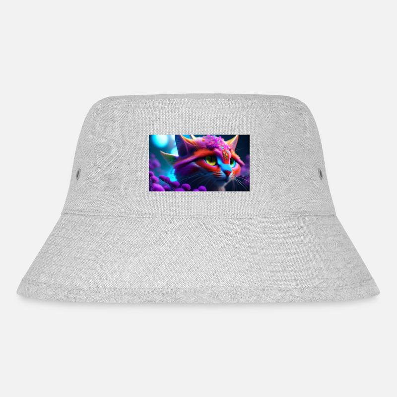 Sci-Fi Cat - Stanley/Stella Recycled Bucket Hat - heather grey