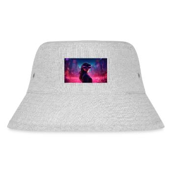 Digitale Träumereien: Eine Frau in virtueller Real - Stanley/Stella recycelter Bucket Hat - Grau meliert - Vorne