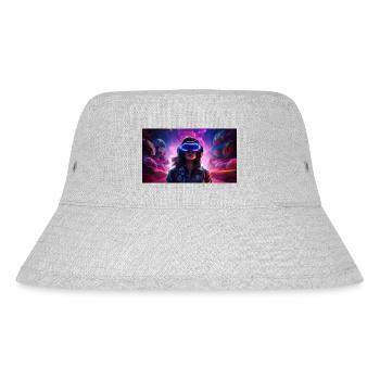 Digitale Träumereien: Eine Frau in virtueller Real - Stanley/Stella recycelter Bucket Hat - Grau meliert - Vorne