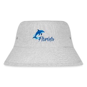 Delfin Florida Urlaub - Stanley/Stella recycelter Bucket Hat - Grau meliert - Vorne