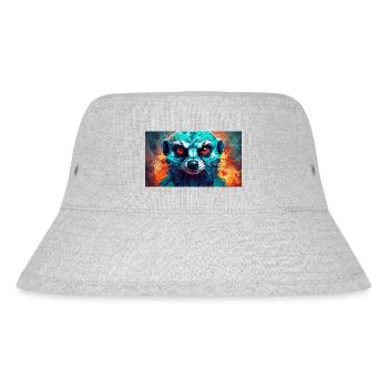 Süße mürrische griesgrämige Tiere - Erdmännchen - Stanley/Stella recycelter Bucket Hat - Grau meliert - Vorne