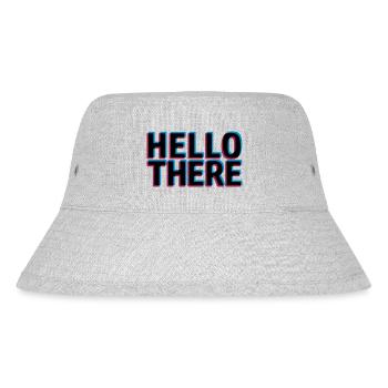 3D Effekt Hello - Stanley/Stella recycelter Bucket Hat - Grau meliert - Vorne