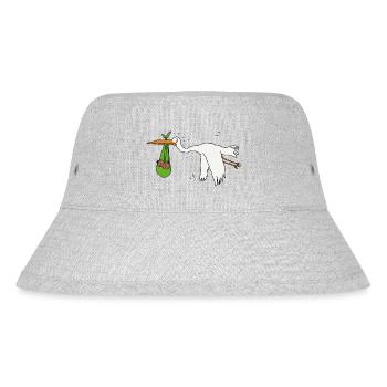 Zwillinge Storch dunkle Haut - Stanley/Stella recycelter Bucket Hat - Grau meliert - Vorne