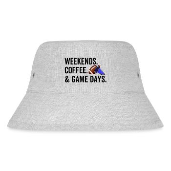 Weekends Coffee Game Days - Stanley/Stella Recycled Bucket Hat - heather grey - Front