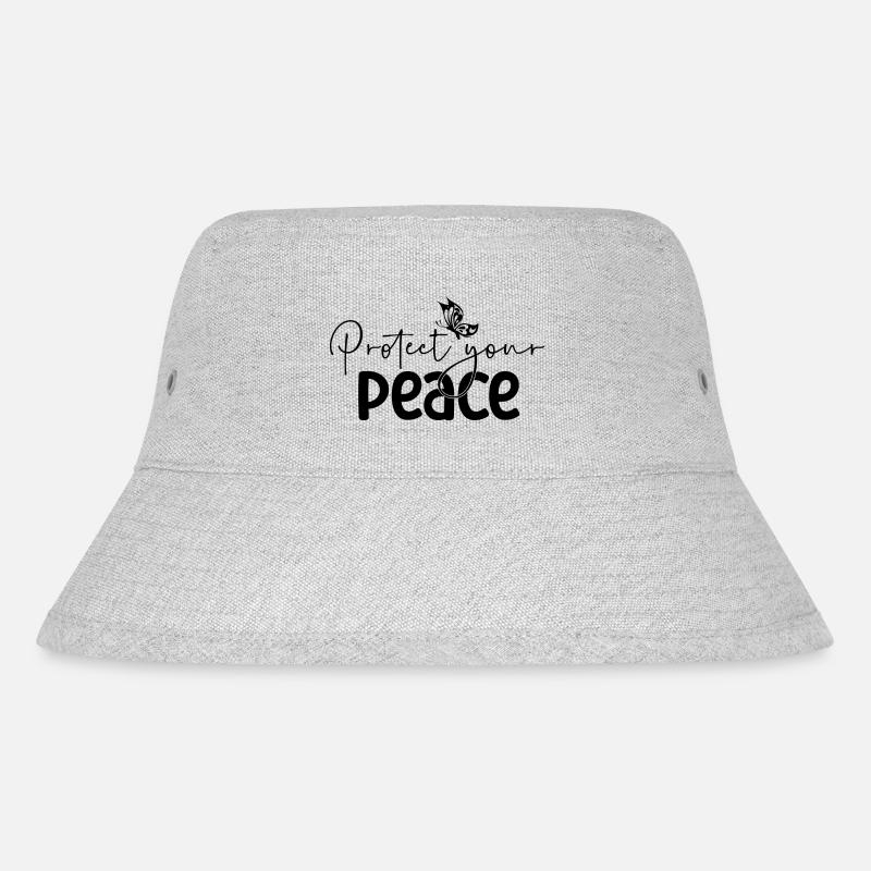 Protect your Peace - Stanley/Stella recycelter Bucket Hat - Grau meliert