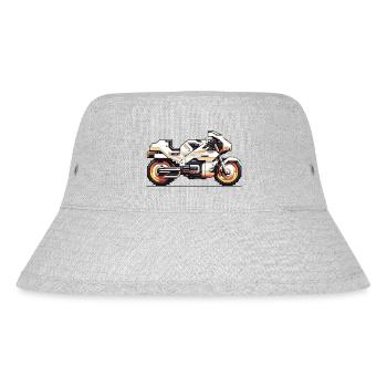 Machine de course de moto 8 bits en tant que graphiques vectoriels - Bob recyclé Stanley/Stella - gris chiné - Devant