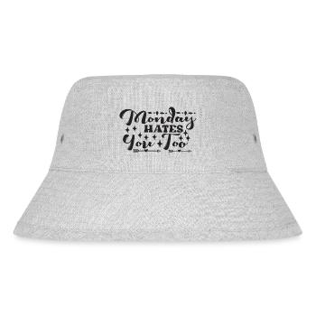 Monday Hates You Too - Stanley/Stella recycelter Bucket Hat - Grau meliert - Vorne