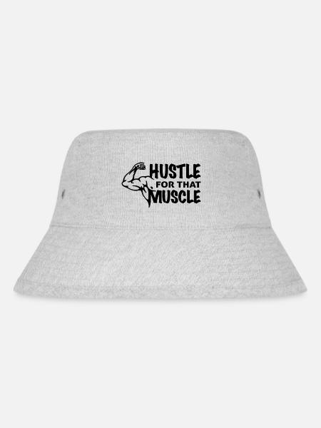 Gym T Shirt Design Hustle For That Muscle - Stanley/Stella recycelter Bucket Hat - Grau meliert