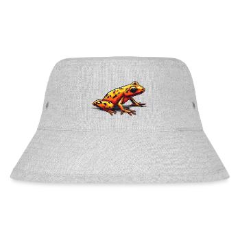 Pfeilgiftfrosch in bunter retro 8 Bit Pixelgrafik - Stanley/Stella recycelter Bucket Hat - Grau meliert - Vorne
