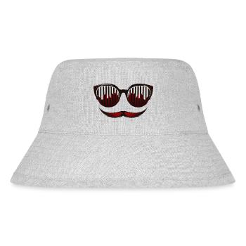 Fun Sunglasses Hipster Mustache 2809 B - Stanley/Stella Recycled Bucket Hat - heather grey - Front