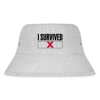 Ich habe X überlebt - Stanley/Stella recycelter Bucket Hat - Grau meliert - Vorne