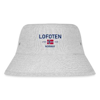 Lofoten - Norwegen - Koordinaten - Flagge - Stanley/Stella recycelter Bucket Hat - Grau meliert - Vorne
