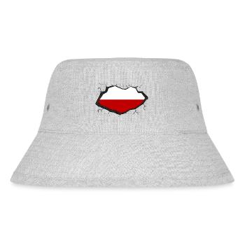 Polish flag - Stanley/Stella Recycled Bucket Hat - heather grey - Front