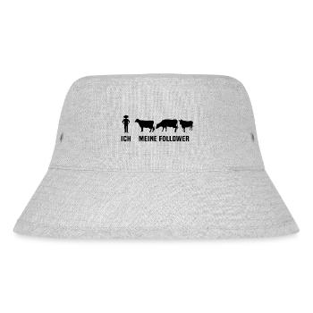 ich meine follower Kühe - Stanley/Stella recycelter Bucket Hat - Grau meliert - Vorne
