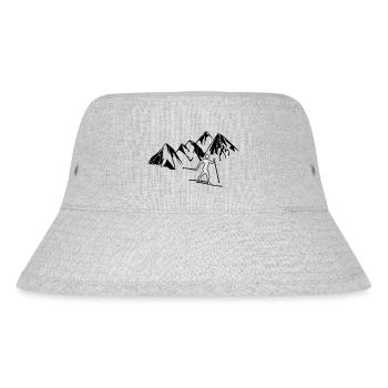 Cross-country skiers before mountains - Stanley/Stella Recycled Bucket Hat - heather grey - Front