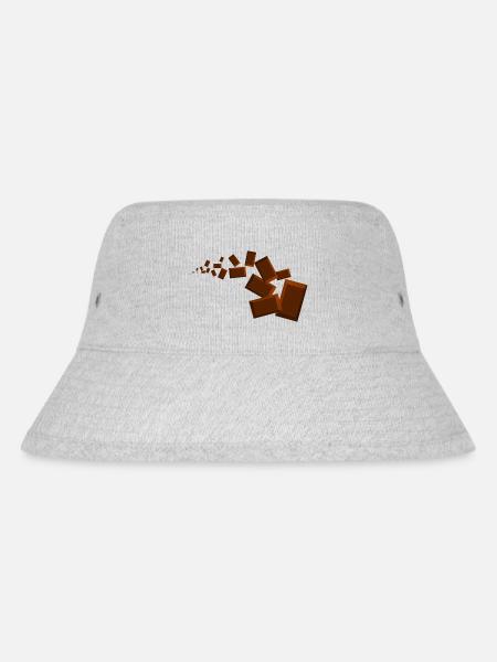Schokolade - Stanley/Stella recycelter Bucket Hat - Grau meliert