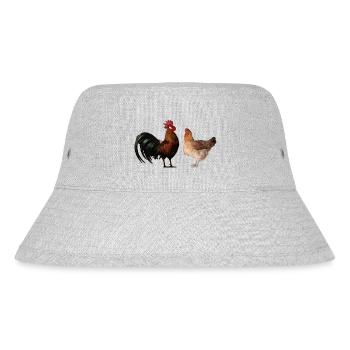 rooster and hen am431 - Stanley/Stella Recycled Bucket Hat - heather grey - Front