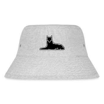 Minimalist Wolf Silhouette Design - Stanley/Stella Recycled Bucket Hat - heather grey - Front