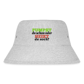 Pumpst du schon oder heizt du noch Elektro Heizung - Stanley/Stella recycelter Bucket Hat - Grau meliert - Vorne