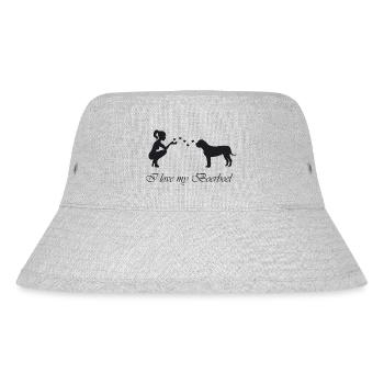 Boerboel mit Frau - Stanley/Stella recycelter Bucket Hat - Grau meliert - Vorne