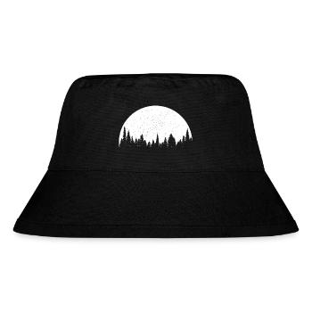 WALD I Wald unter Sternenhimmel Silhouette - Stanley/Stella recycelter Bucket Hat - Schwarz - Vorne