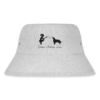 Golden Retriever mit Frau - Stanley/Stella recycelter Bucket Hat - Grau meliert - Vorne