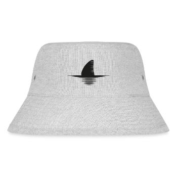 SILHOUETTE OF SHARK FIN SWIMMING - Stanley/Stella recycelter Bucket Hat - Grau meliert - Vorne