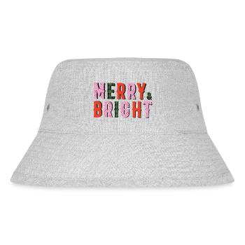 Merry and Bright - Christmas - Stanley/Stella Recycled Bucket Hat - heather grey - Front