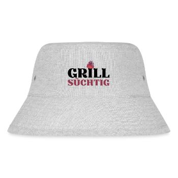 GRILLSÜCHTIG (1) - Stanley/Stella recycelter Bucket Hat - Grau meliert - Vorne