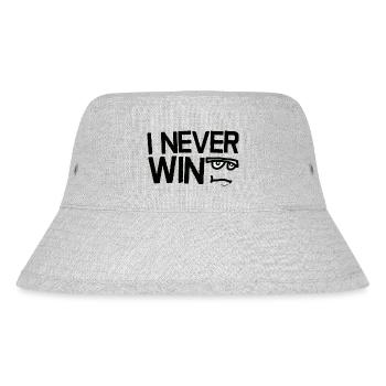 I Never Win Saying with a funny face - Stanley/Stella Recycled Bucket Hat - heather grey - Front