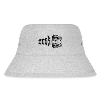 Trucker Evolution Fahren Papa Trucker Vater LKW - Stanley/Stella recycelter Bucket Hat - Grau meliert - Vorne
