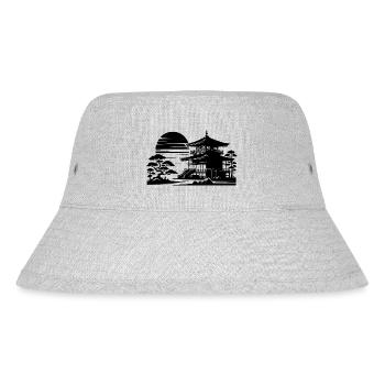 Sunset Temple Asian Landscape - Stanley/Stella Recycled Bucket Hat - heather grey - Front