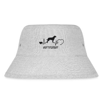 Rottweiler mit Herzschlag - Stanley/Stella recycelter Bucket Hat - Grau meliert - Vorne