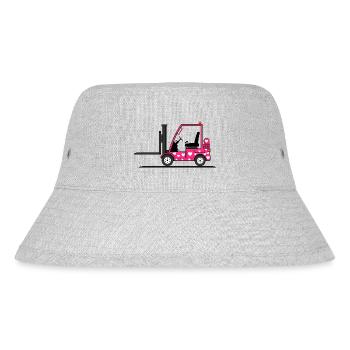 Staplerfahrer Herz pink - Stanley/Stella recycelter Bucket Hat - Grau meliert - Vorne