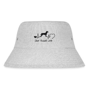 Jack Russell Terrier mit Herzschlag - Stanley/Stella recycelter Bucket Hat - Grau meliert - Vorne