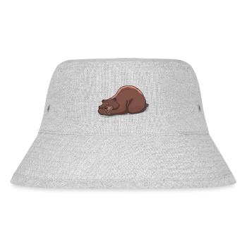 Doba the Sleeping Bear - Stanley/Stella Recycled Bucket Hat - heather grey - Front