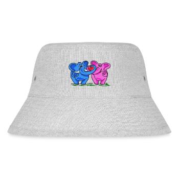 verliebte Elefanten - Stanley/Stella recycelter Bucket Hat - Grau meliert - Vorne