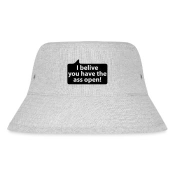 Ich glaube Du hast den Arsch offen - Stanley/Stella recycelter Bucket Hat - Grau meliert - Vorne
