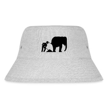 Elephant shit - Stanley/Stella recycelter Bucket Hat - Grau meliert - Vorne