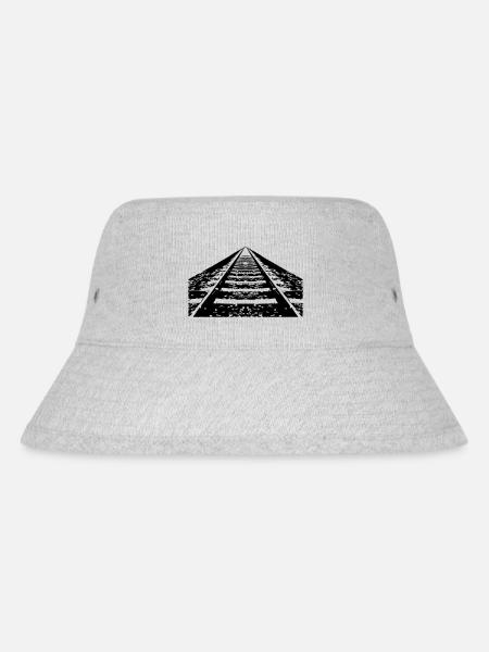 Zug Schienen in den Horizont - Stanley/Stella recycelter Bucket Hat - Grau meliert