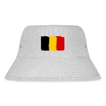 Belgien Flagge used look - Stanley/Stella recycelter Bucket Hat - Grau meliert - Vorne