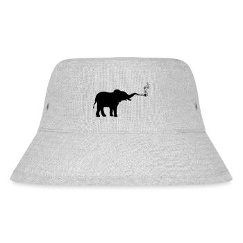 Joint Weed kiffender Elefant - Stanley/Stella recycelter Bucket Hat - Grau meliert - Vorne