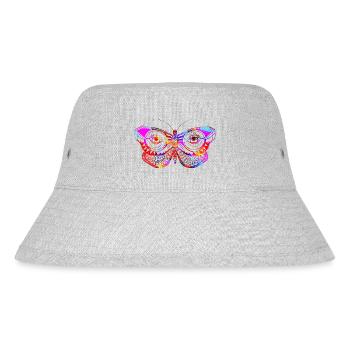 Mystic papillon papillon mandala yoga boho flower - Bob recyclé Stanley/Stella - gris chiné - Devant