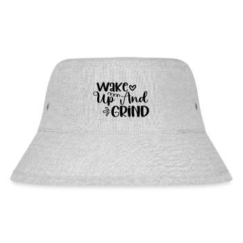 Wake Up And Grind - Stanley/Stella Recycled Bucket Hat - heather grey - Front